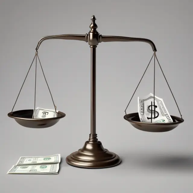 Accounts Payable (AP) balancing the financial scales, symbolizing short-term obligations in business finances.