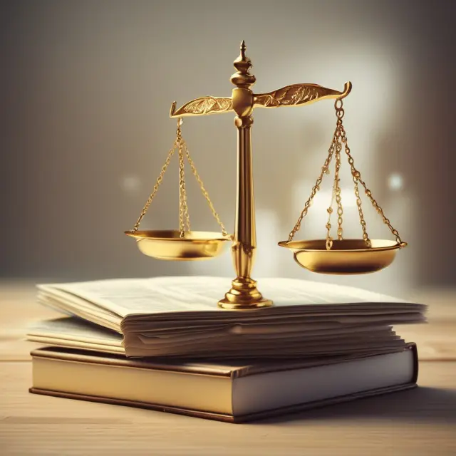 Golden scales balanced with AP reports and SEC filings represent investors