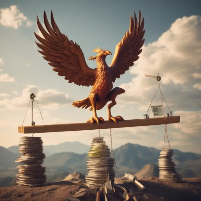 Phoenix emerging from accounts payable data, symbolizing effective cash flow management and growth opportunities.