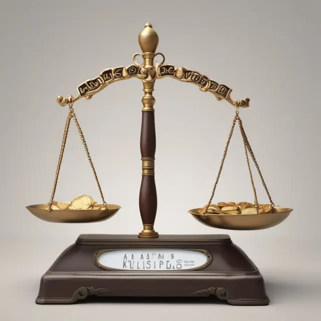 Scale weighing advantages (coins labeled 