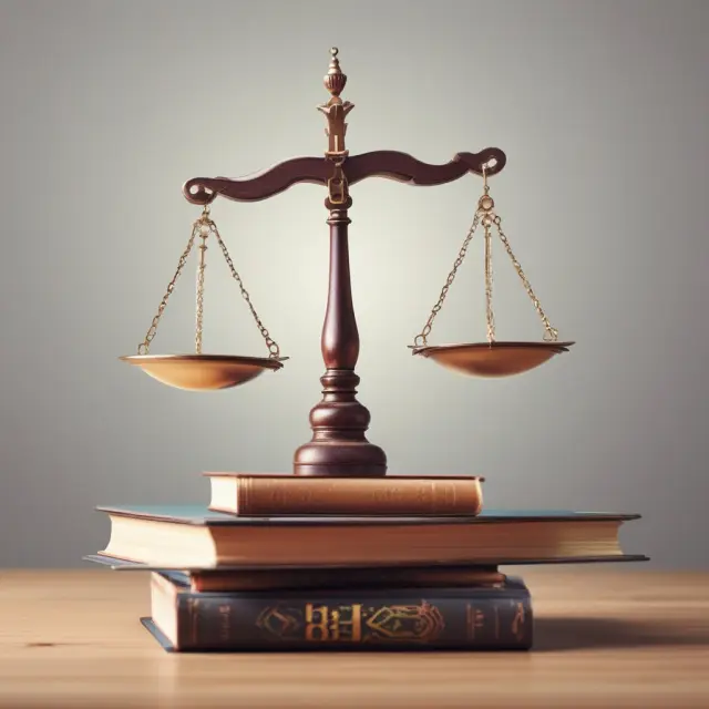 An expert business professional holding a balance scale decorated with awards and books, emphasizing career progression via the Accredited in Business Valuation (ABV) certification.