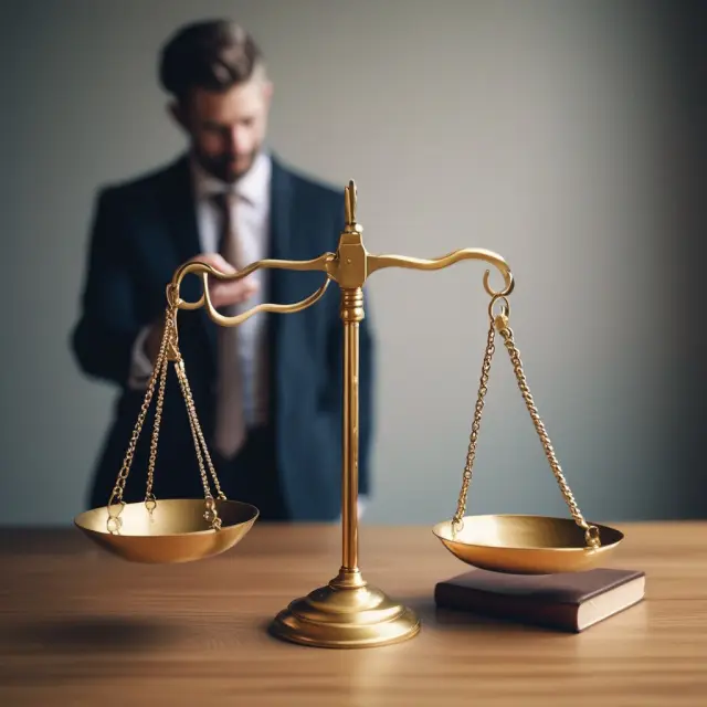 An ABV professional weighs a golden scale, representing the importance of accurate and fair business valuations.