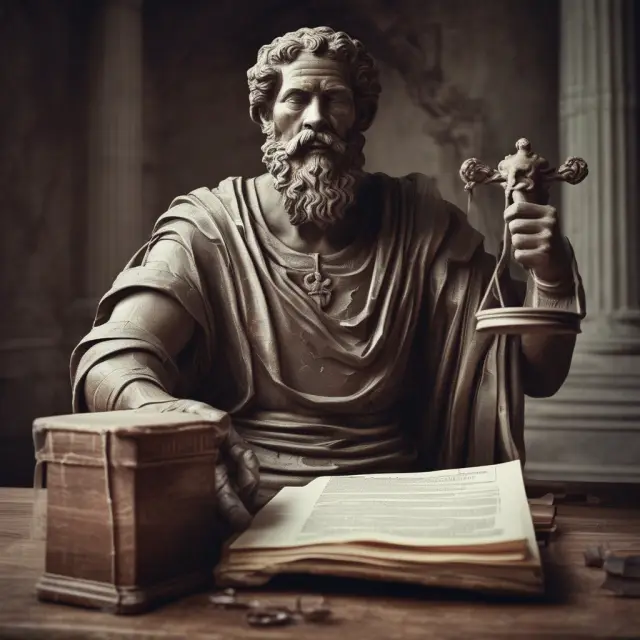 Ancient guardian overseeing accredited investors and financial documents