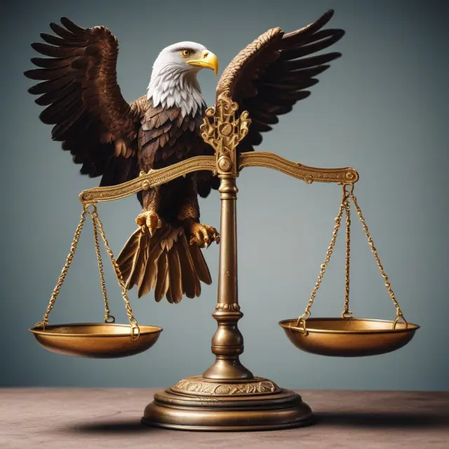 Financial eagle assessing income and net worth requirements with scales, symbolizing accredited investor eligibility.