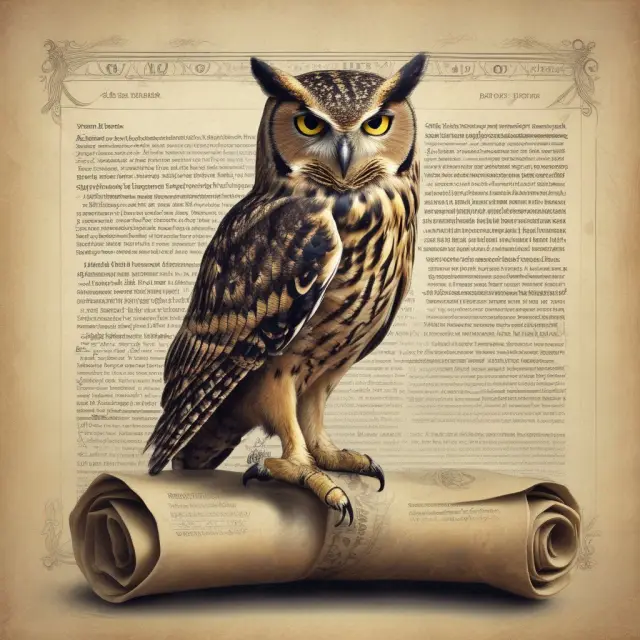 An owl sits atop a scroll symbolizing financial wisdom, protecting accredited investor concepts
