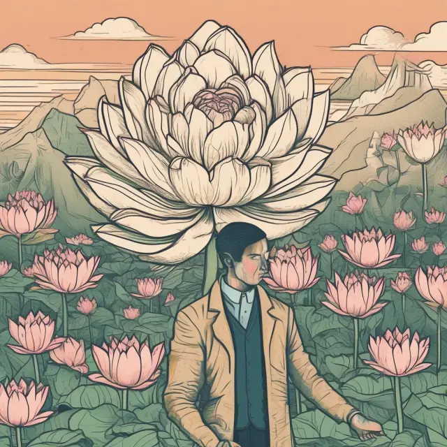 Investor holding a discounted bond that transforms into a lotus flower as it accrues value through accretion periods.