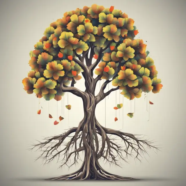 An illustration of a tree with gold coins as leaves and accrued receipts as roots, representing accurate financial reporting through the process of recording accruals.