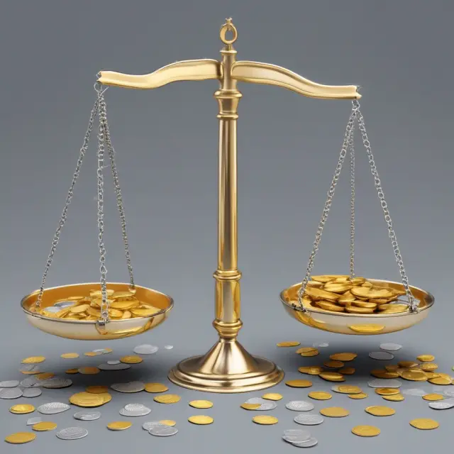 Golden coins for revenues and silver coins for expenses on a balance scale - Accrual Accounting