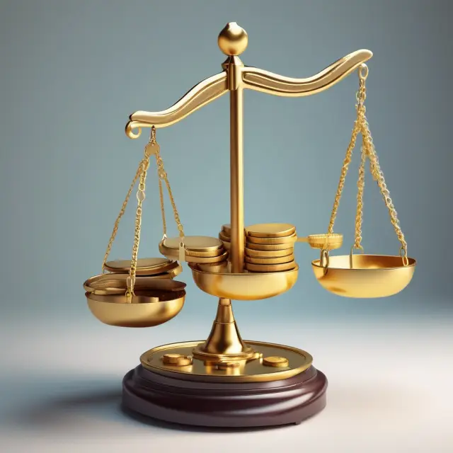 Image: A balance scale holding gold coins flowing from a hourglass signifying accurate financial reporting through accruals