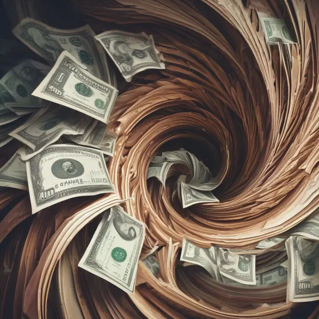 Two intertwining vortexes represent GAAP and FASB revenue recognition rules, blending into a single accrued income