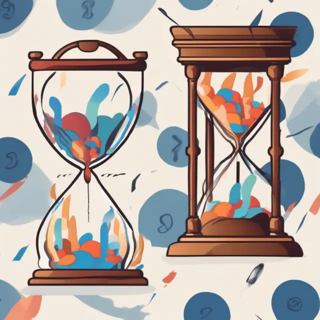 An hourglass filled with unrealized pension plan gains and losses flowing from a defined benefit pension plan into accumulated other comprehensive income (AOCI)