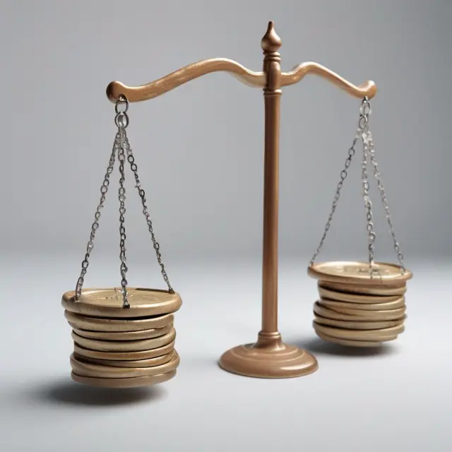 A balance scale illustrating pension plans