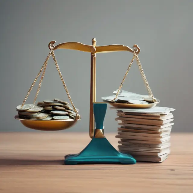 Two sets of scales balance each other, representing net income and accumulated other comprehensive income on a financial statement