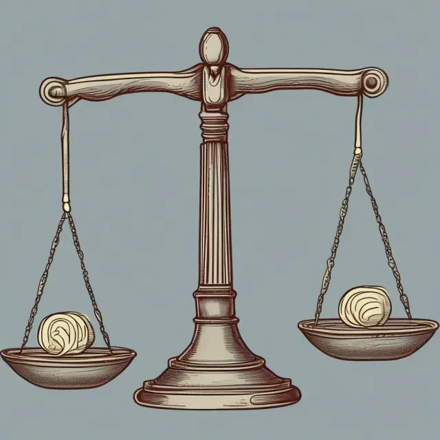 Two weighted scales balanced with gold coins (quick assets) on one side and silver coins (current liabilities) on the other, symbolizing the acid-test ratio