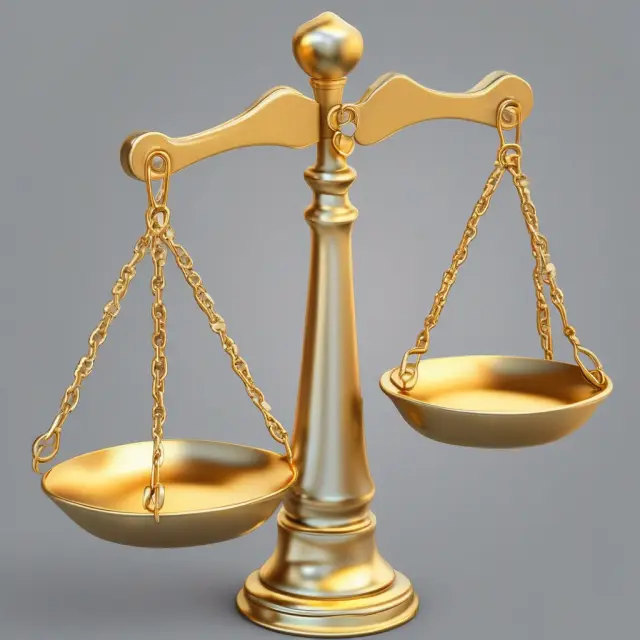 Golden scales balance the estimated real value of a company with the purchase price, illustrating the concept of an acquisition premium.