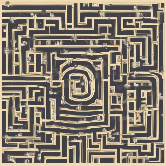 Institutional investors traversing a labyrinth, using acquisition premiums as keys to unlock potential investments and opportunities.