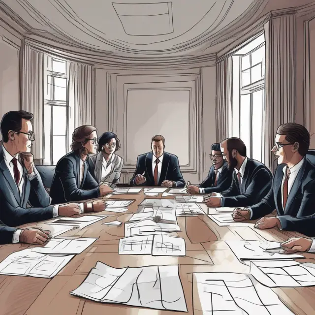 Activist investor pushing for change in corporate governance, depicted as a catalyst in a crowded boardroom scene