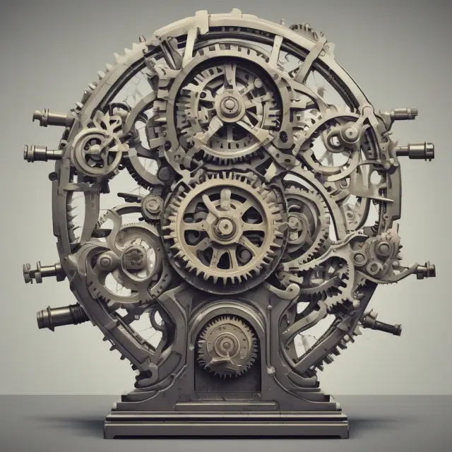 Machines with hourglasses illustrate machine hours and labor hours as cost drivers in an activity-based costing system