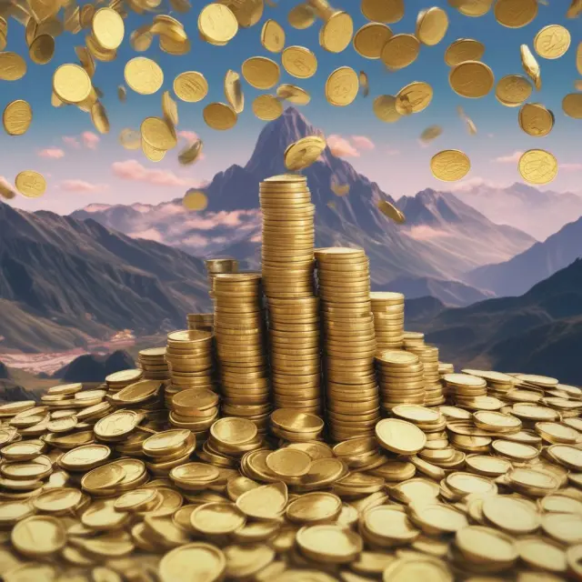 Golden coins representing overhead costs allocated to activity cost drivers on a mountain of business data