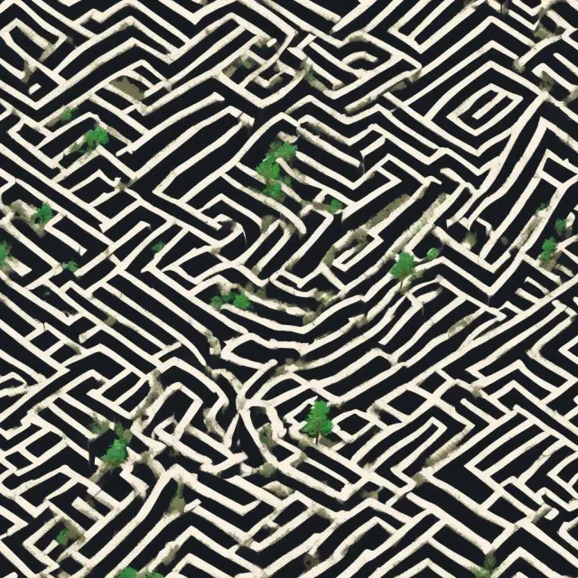 A labyrinth filled with cost drivers connecting to a tree symbolizing enhanced business profitability