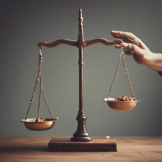 An actuary holding scales, one pan filled with period life tables, and the other with cohort life tables
