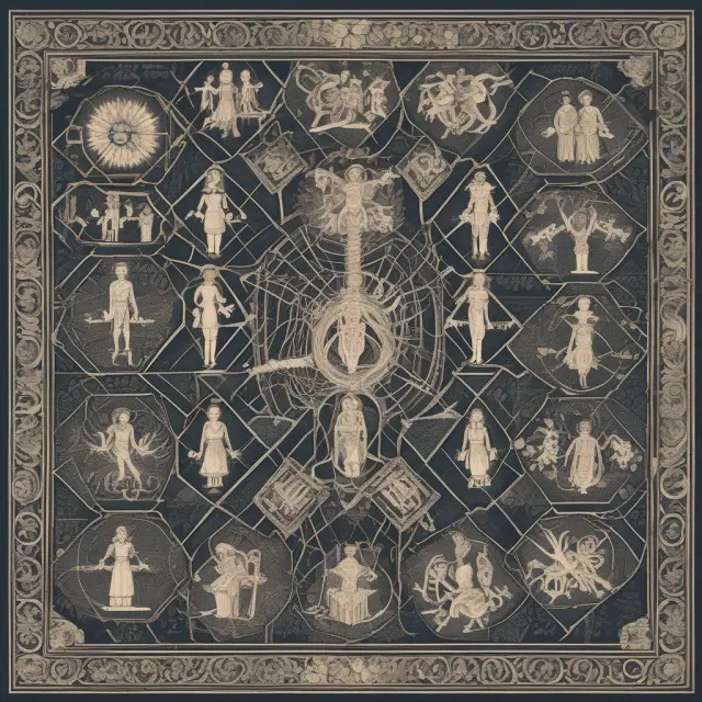 An actuary creating an intricate tapestry representing the assessment of health insurance risks through the weaving of threads symbolizing mortality, morbidity, disability rates, and fertility