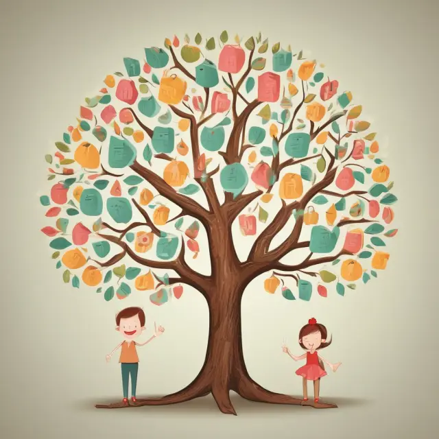 Family tree blooming tax credits: A metaphor for financial relief through reduced tax liability.