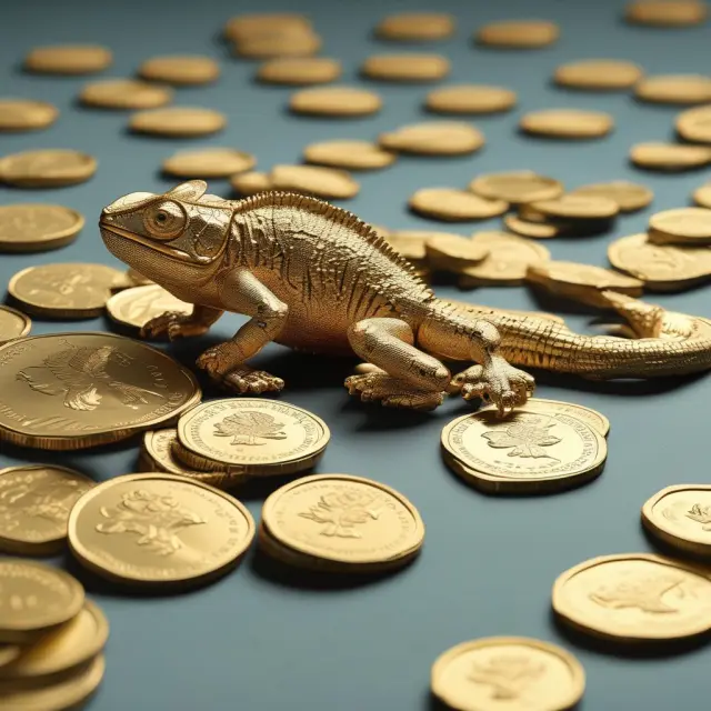 Chameleon shifting between zero and $3,600 in golden coins symbolizing the fluctuating Child Tax Credit value