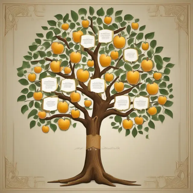 Golden apple-laden family tree illustrating the Additional Child Tax Credit