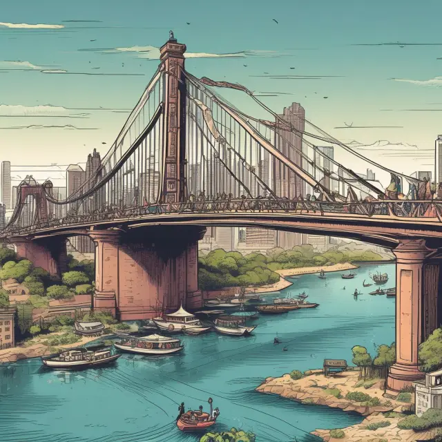 An arching bridge connecting investors and companies, with APIC symbolizing the continuous exchange of capital between them during IPOs