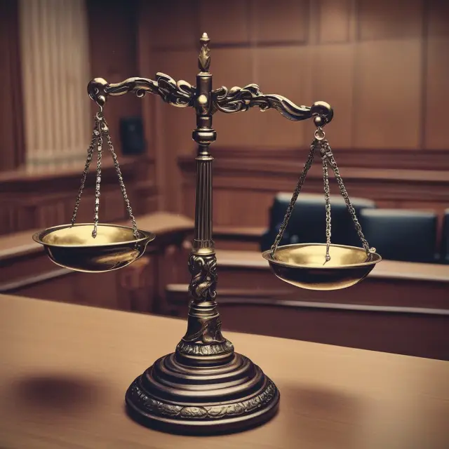 An adjudicator balancing scales tips toward the side of justice, symbolizing fair and impartial dispute resolution through the legal system.