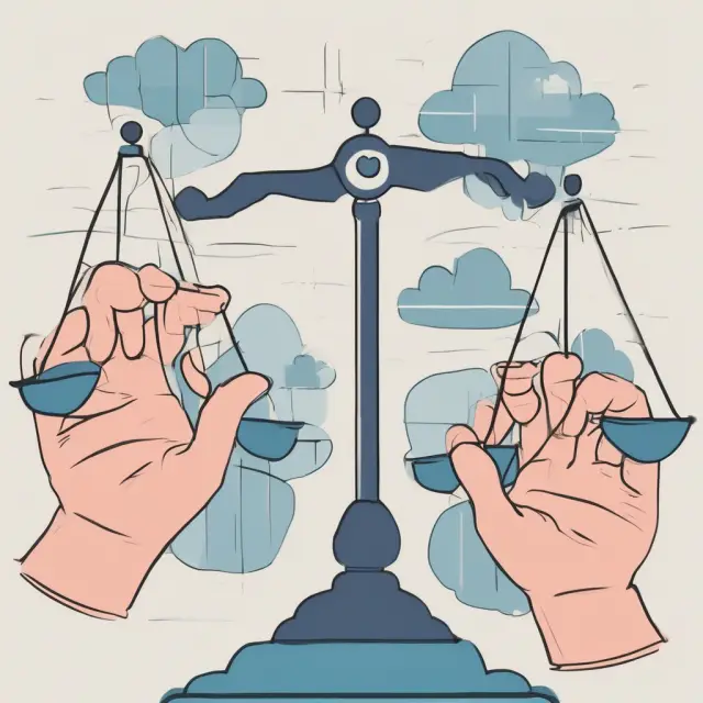 A set of scales with hands that can modify coverage levels on a line chart representing life insurance options