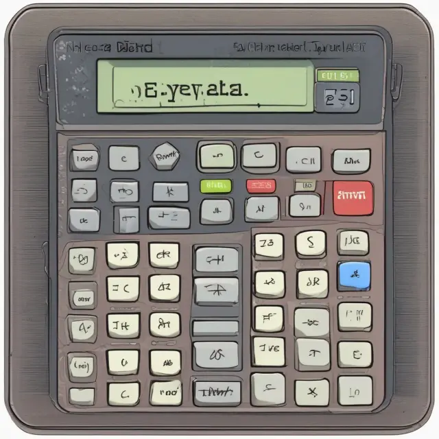 A calculator with gears turning, each labeled with a financial term representing an adjusted EBITDA component: 