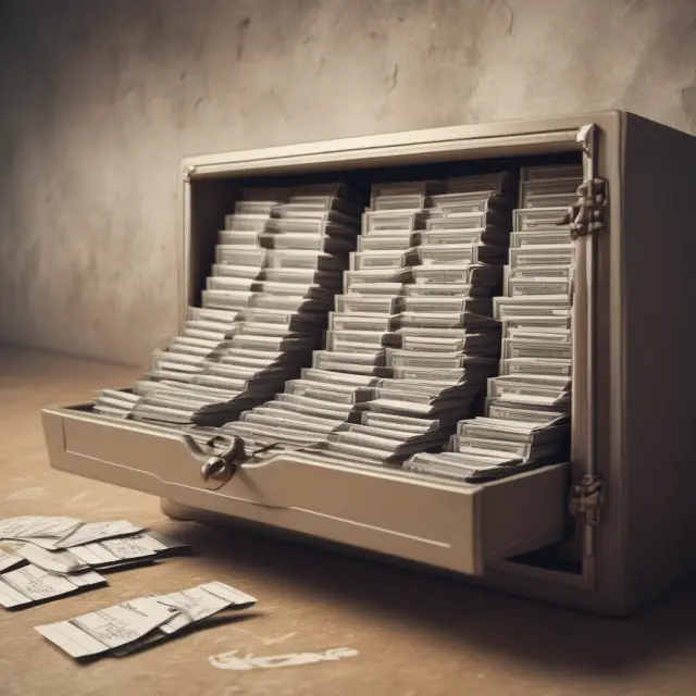 Membership cards representing deferred revenue entering a time vault, illustrating the process of recording and recognizing deferred revenue over time.