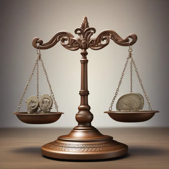 Balance scale with administrative gears, representing the essential role of administrative expenses in business operations.