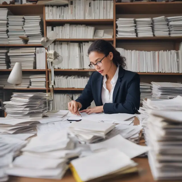 Taxpayer meticulously managing administrative expenses through record-keeping and documentation.