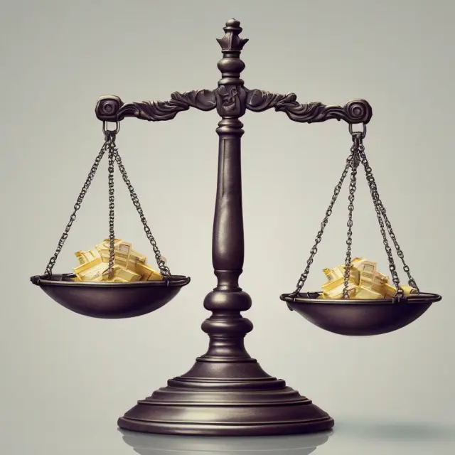 Scales balanced between fair market value and assessed value for ad valorem taxes
