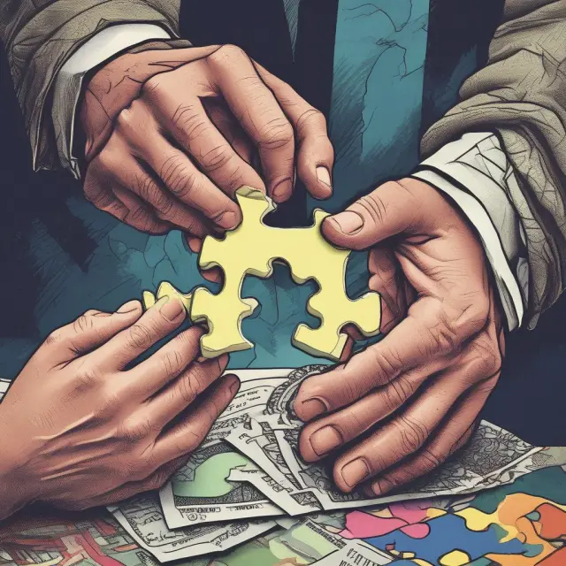 Two hands connecting a puzzle with the phrase 