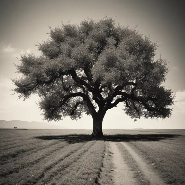 Two intertwined trees representing homesteading (with a government patent) and adverse possession (trespasser