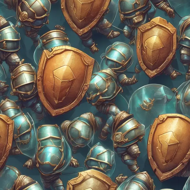 Consumers wielding shields representing transparency and knowledge, confronting adverse selection in various markets