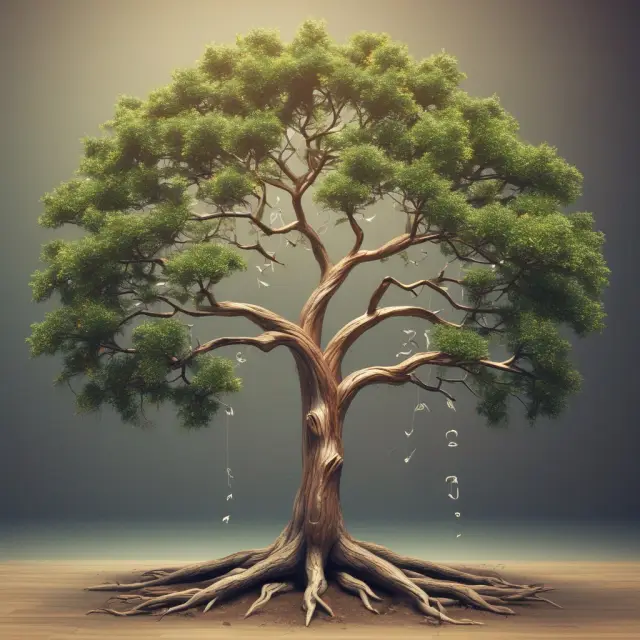 An illustration of a tree with a trunk symbolizing nominal interest rates and branches representing compounded annual equivalent returns