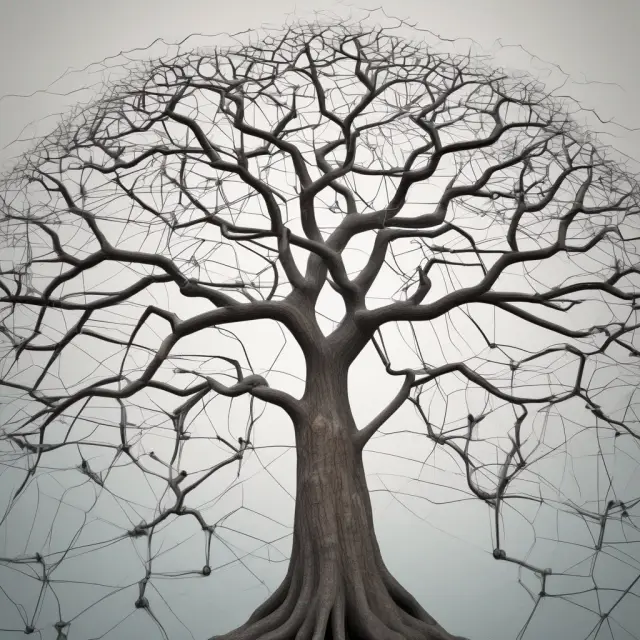Interconnected trees symbolizing securities and capital markets entities, illustrating affiliate relationships between them