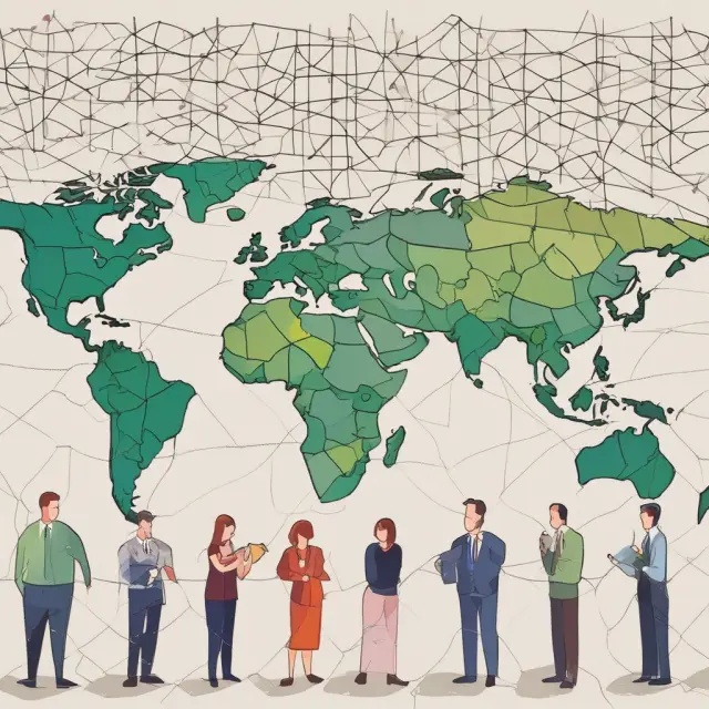 An intricate puzzle of interconnected pieces representing various affiliates from around the world.