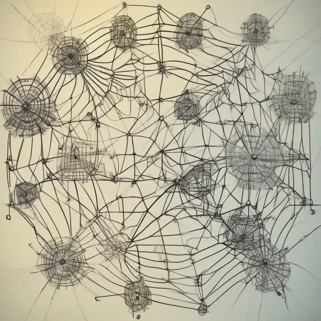 Image of interconnected merchants and affiliates forming a dynamic network to drive sales