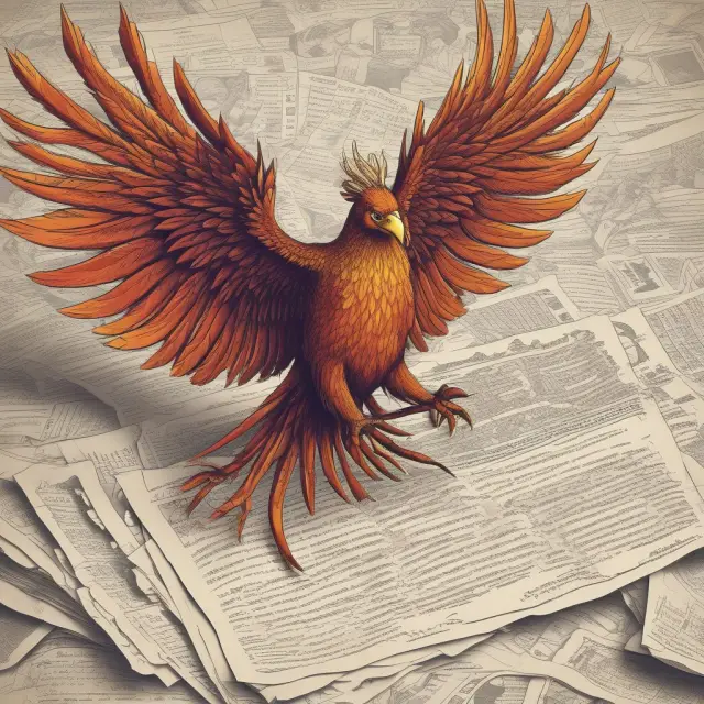 Phoenix rising from inflation statistics and tax documents, representing the benefits of tax-advantaged securities for institutional investors