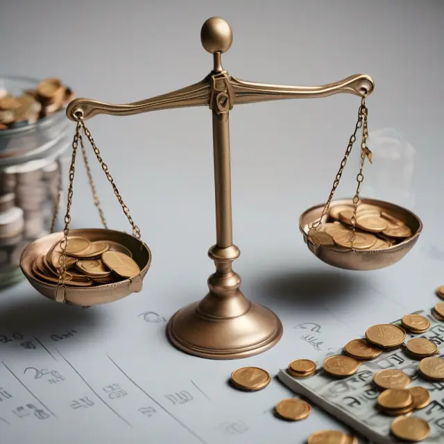 Balancing a scale with sales tax and property tax coins, impacting an individual