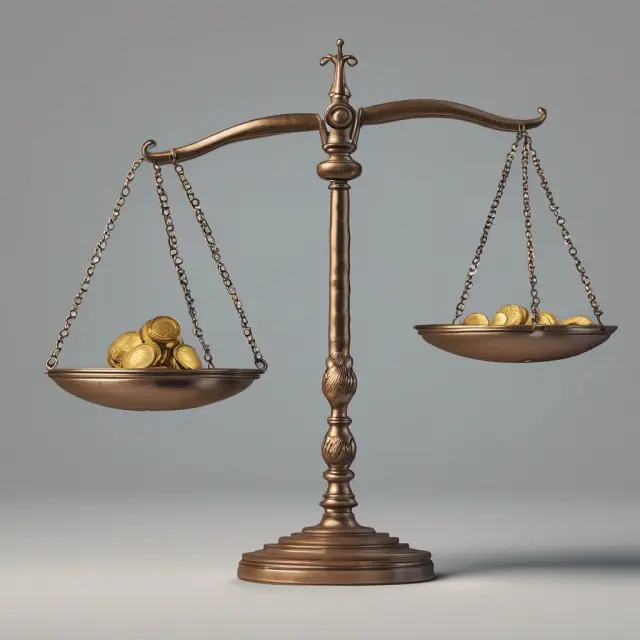 A set of scales with one pan filled with coins symbolizing pretax income and another with after-tax income.