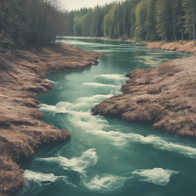 An image of taxes represented by droplets melting into a river, revealing clear water signifying the resulting after-tax income