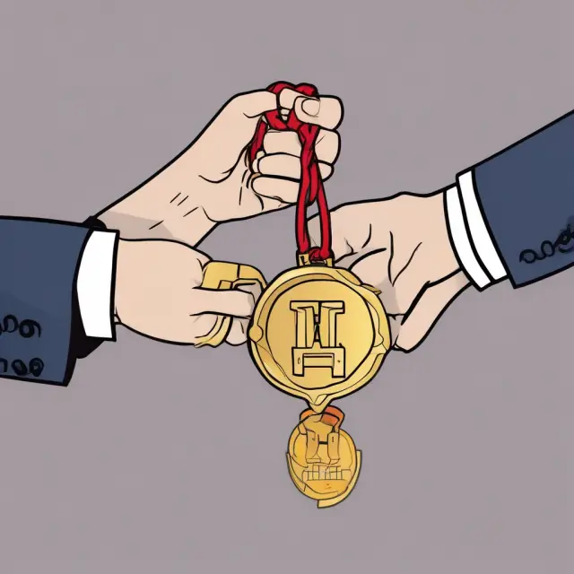 A tense tug-of-war between a golden shareholder hand and a red executive hand representing conflicts of interest in the principal-agent relationship.