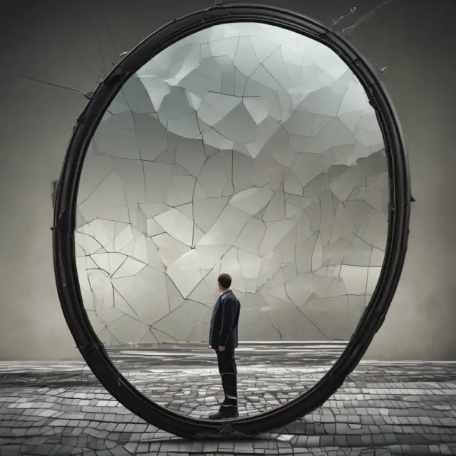 Image of a broken mirror symbolizing the consequences of agency costs on investor trust and financial reporting.